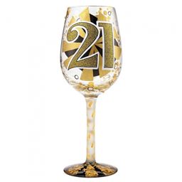 Lolita 21st Birthday in Gold Wine Glass